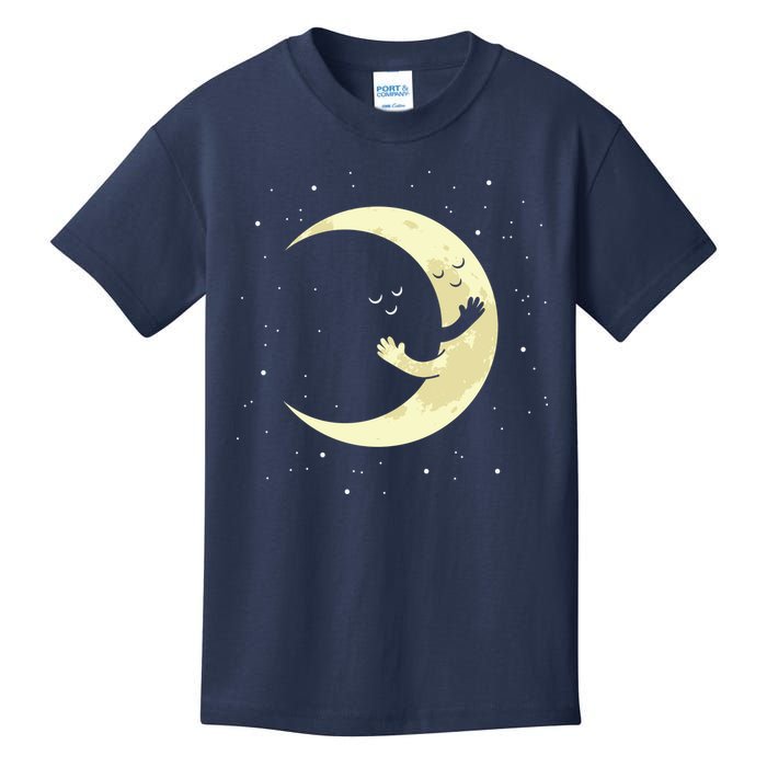 Moon Hug Sky Filled With Stars Kids T-Shirt