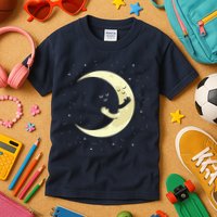 Moon Hug Sky Filled With Stars Kids T-Shirt