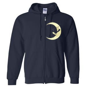 Moon Hug Sky Filled With Stars Full Zip Hoodie