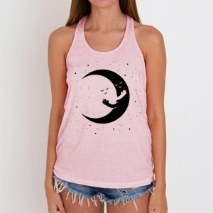 Moon Hug Sky Filled With Stars Women's Knotted Racerback Tank