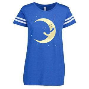 Moon Hug Sky Filled With Stars Enza Ladies Jersey Football T-Shirt