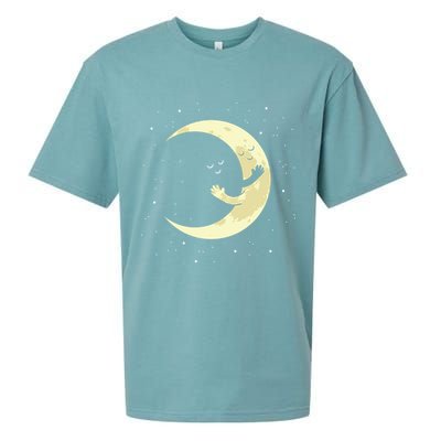 Moon Hug Sky Filled With Stars Sueded Cloud Jersey T-Shirt