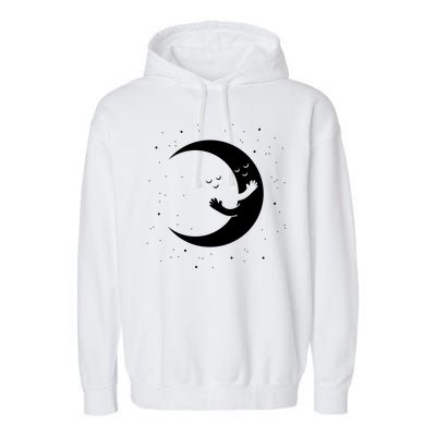 Moon Hug Sky Filled With Stars Garment-Dyed Fleece Hoodie