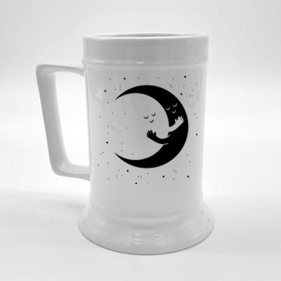 Moon Hug Sky Filled With Stars Beer Stein