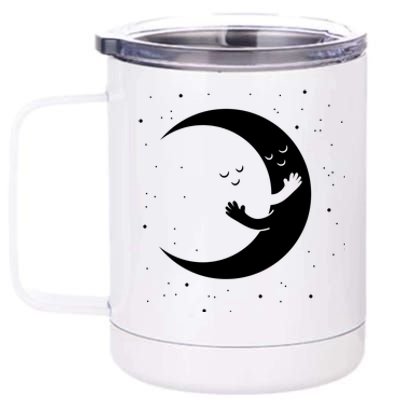 Moon Hug Sky Filled With Stars 12 oz Stainless Steel Tumbler Cup