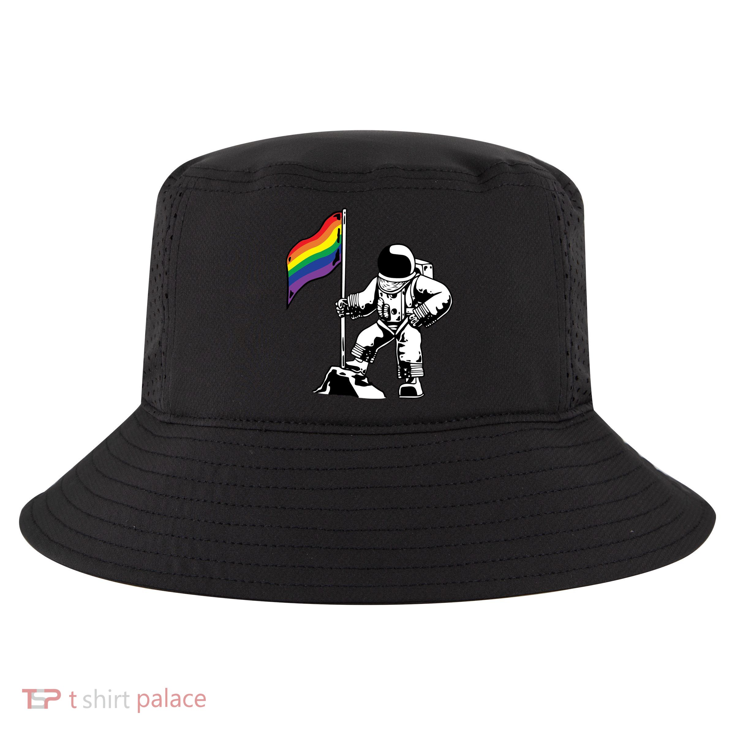Moon Landing In Space Gay Pride Cool Comfort Performance Bucket Hat