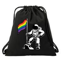 Moon Landing In Space Gay Pride Drawstring Bag