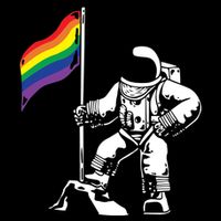 Moon Landing In Space Gay Pride Drawstring Bag