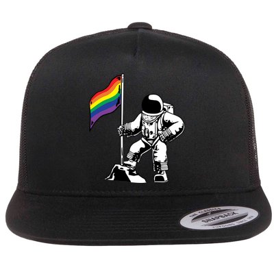 Moon Landing In Space Gay Pride Flatbill Hat