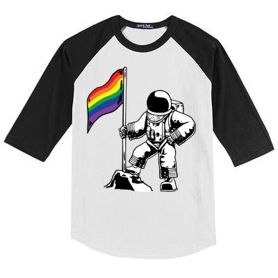 Moon Landing In Space Gay Pride Kids Colorblock Raglan Jersey