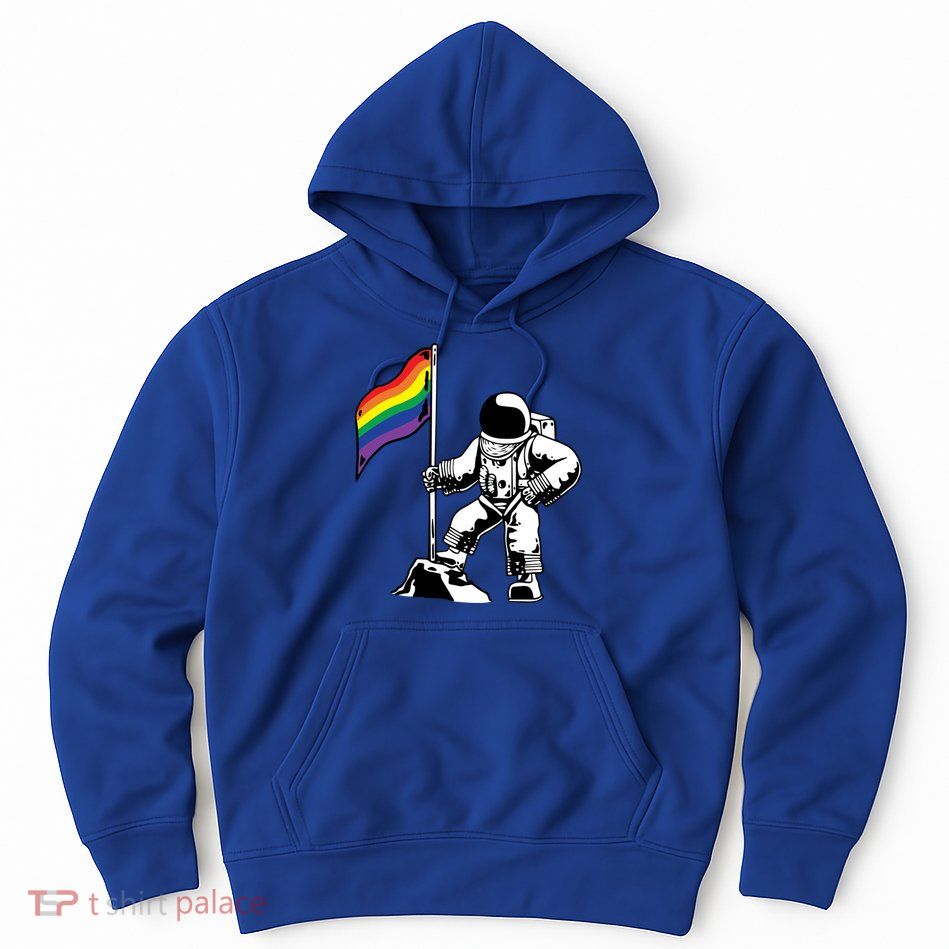 Moon Landing In Space Gay Pride Hoodie