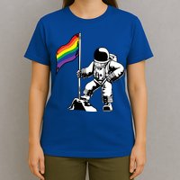 Moon Landing In Space Gay Pride T-Shirt