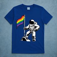 Moon Landing In Space Gay Pride T-Shirt