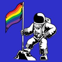 Moon Landing In Space Gay Pride Women's V-Neck T-Shirt
