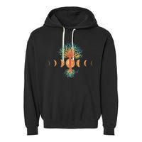 Moon Phases Tree Of Life Garment-Dyed Fleece Hoodie