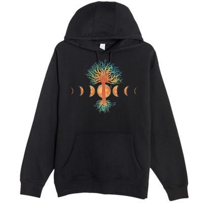 Moon Phases Tree Of Life Premium Pullover Hoodie