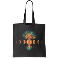 Moon Phases Tree Of Life Tote Bag