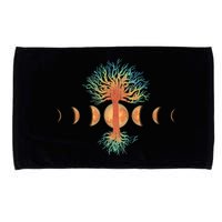 Moon Phases Tree Of Life Microfiber Hand Towel