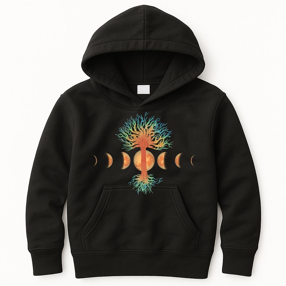 Moon Phases Tree Of Life Kids Hoodie