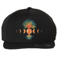 Moon Phases Tree Of Life Wool Snapback Cap