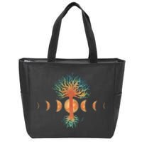 Moon Phases Tree Of Life Zip Tote Bag