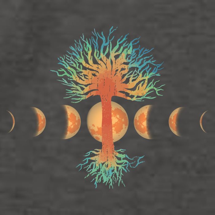 Moon Phases Tree Of Life Vector Backpack