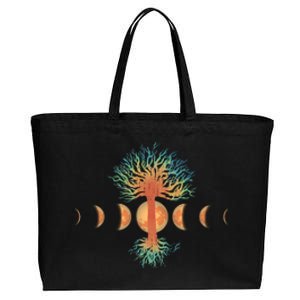 Moon Phases Tree Of Life Cotton Canvas Jumbo Tote