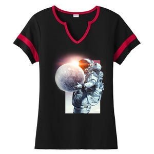 Moon Play Graphic Ladies Halftime Notch Neck Tee