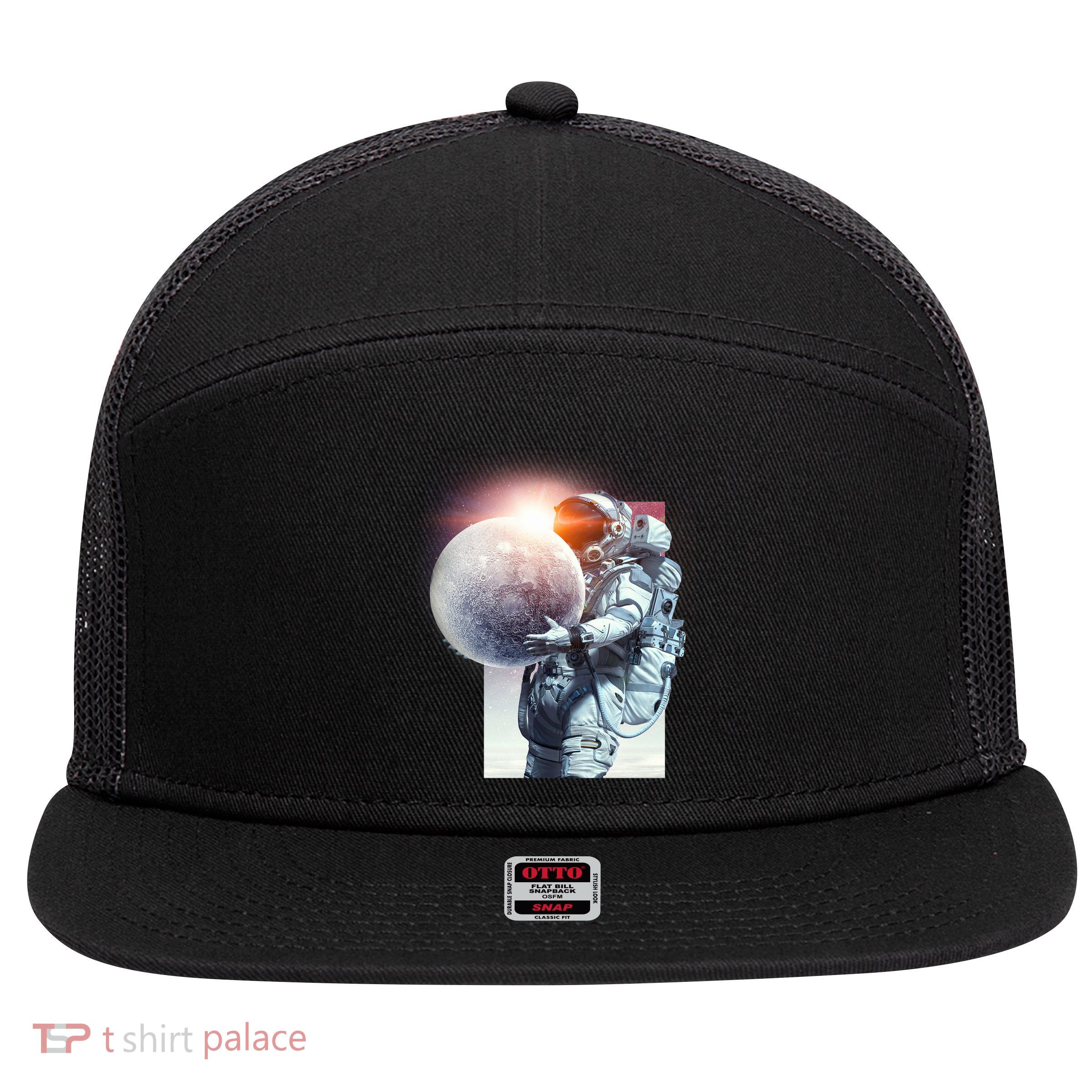 Moon Play Graphic 7 Panel Mesh Trucker Snapback Hat