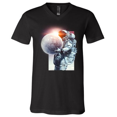 Moon Play Graphic V-Neck T-Shirt