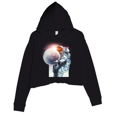 Moon Play Graphic Crop Fleece Hoodie