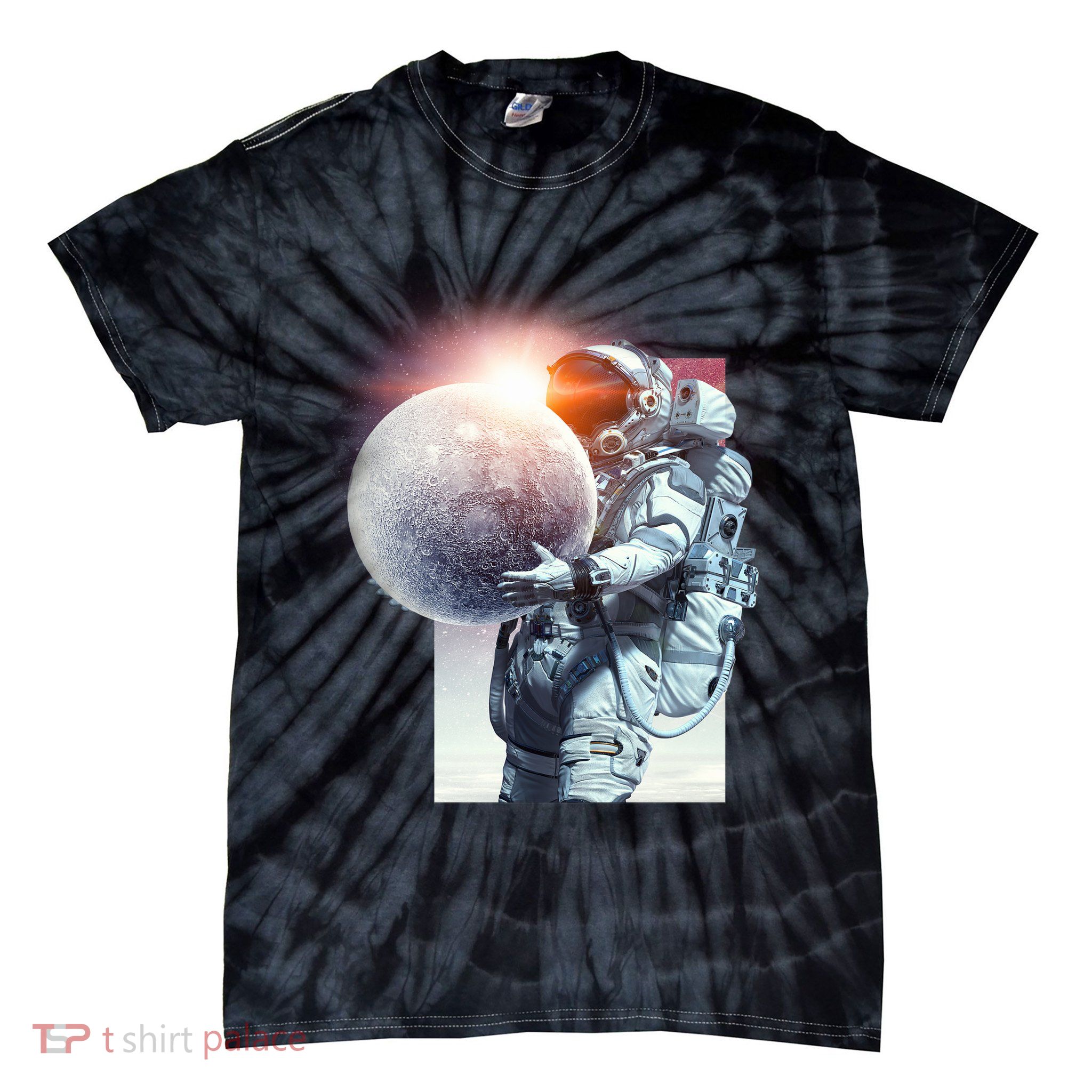 Moon Play Graphic Tie-Dye T-Shirt