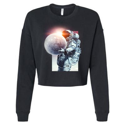 Moon Play Graphic Cropped Pullover Crew