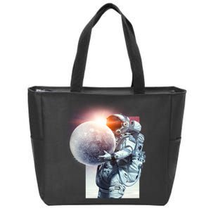 Moon Play Graphic Zip Tote Bag