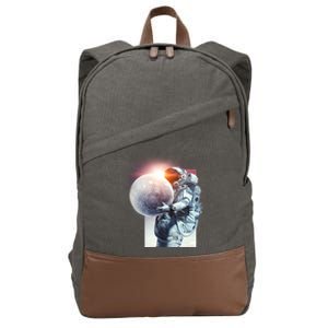 Moon Play Graphic Cotton Canvas Backpack