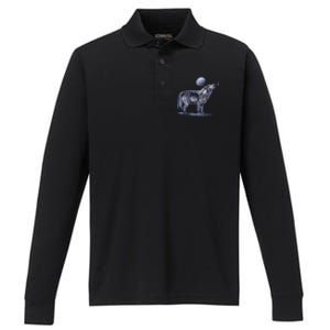 Moon Wolf Performance Long Sleeve Polo