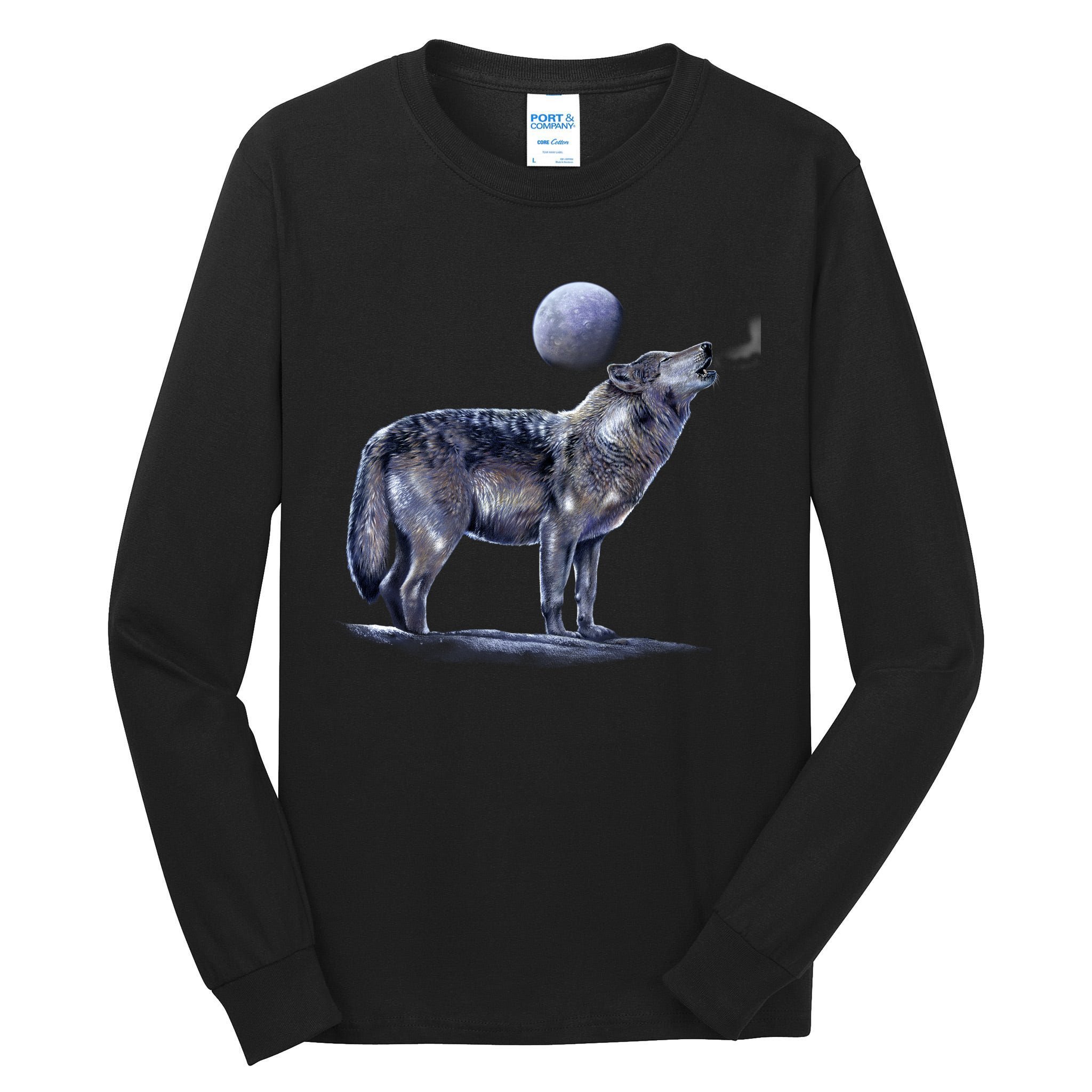 Moon Wolf Tall Long Sleeve T-Shirt