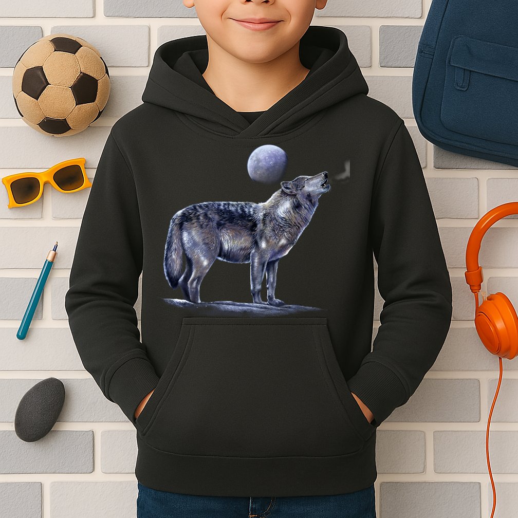 Moon Wolf Kids Hoodie