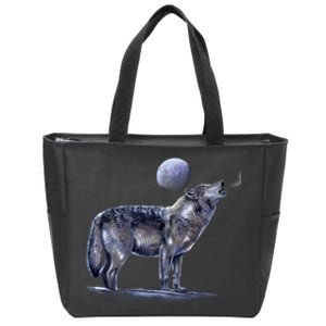 Moon Wolf Zip Tote Bag