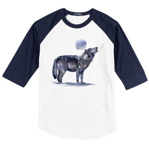 Moon Wolf Baseball Sleeve Shirt