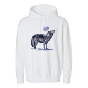 Moon Wolf Garment-Dyed Fleece Hoodie