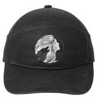 Moon Wolf Illustration 7-Panel Snapback Hat