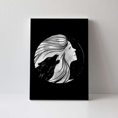 Moon Wolf Illustration Canvas