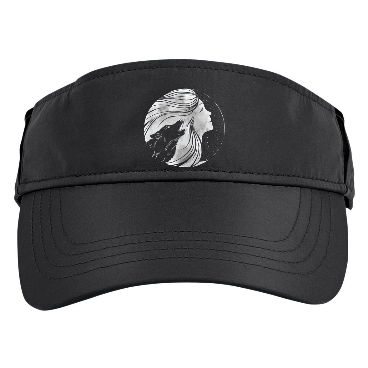 Moon Wolf Illustration Adult Drive Performance Visor