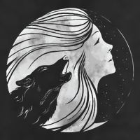 Moon Wolf Illustration Adult Drive Performance Visor