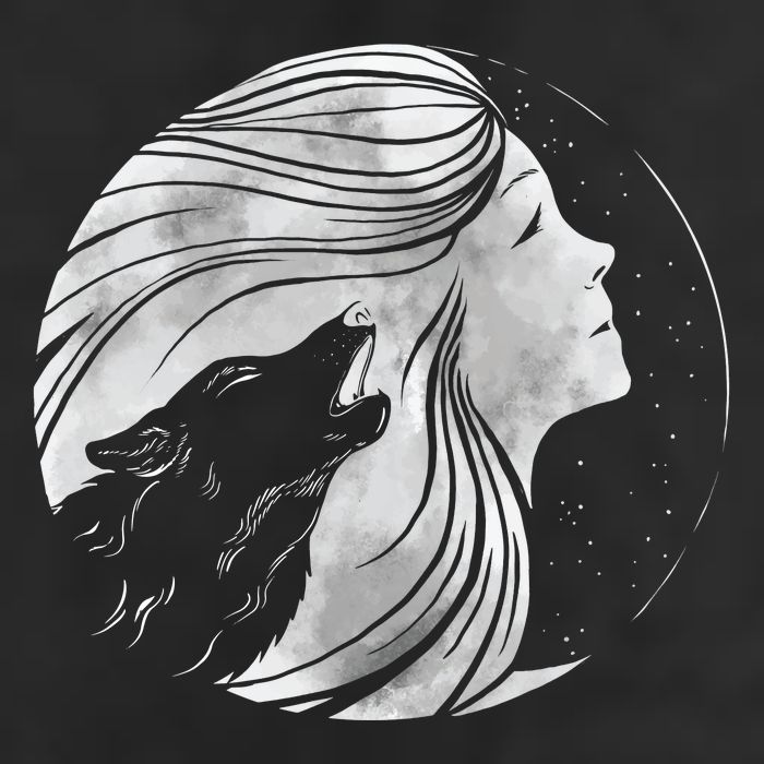 Moon Wolf Illustration Adult Drive Performance Visor