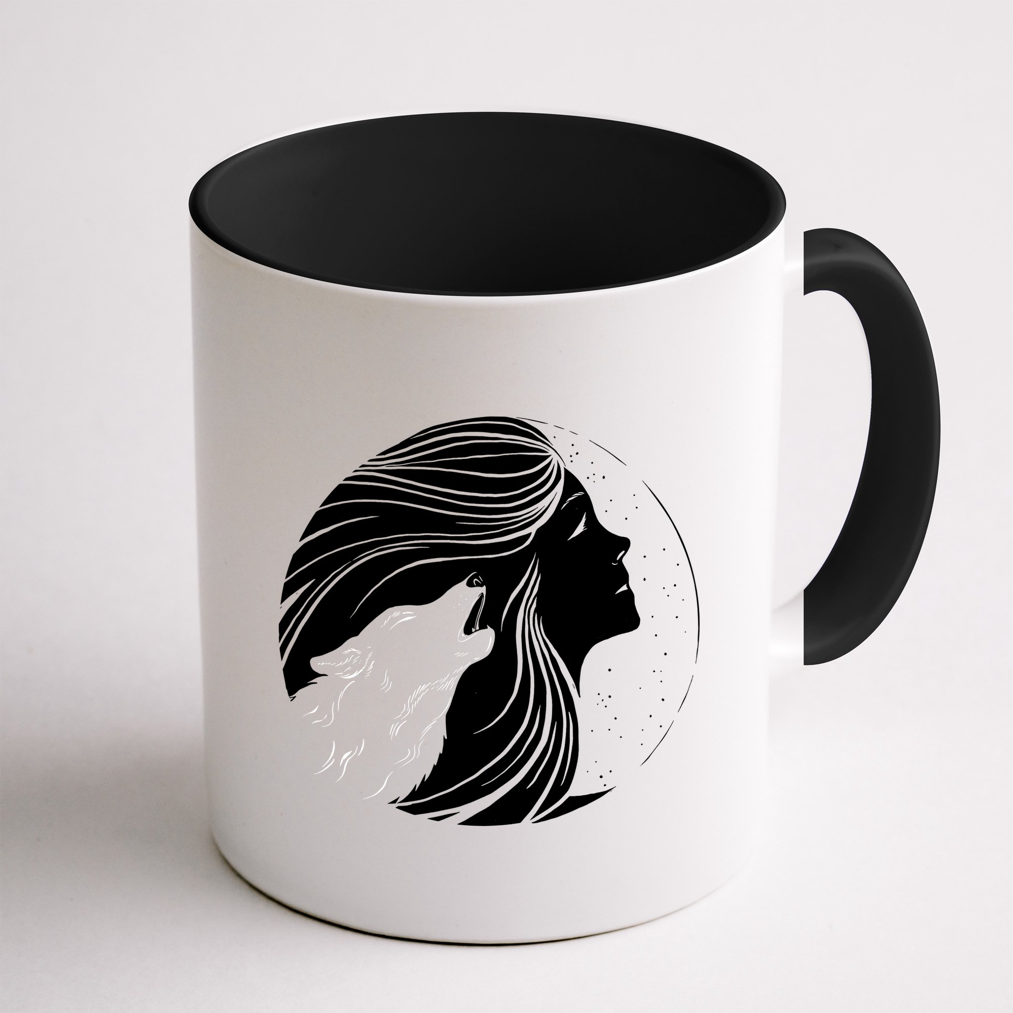 Moon Wolf Illustration Mug