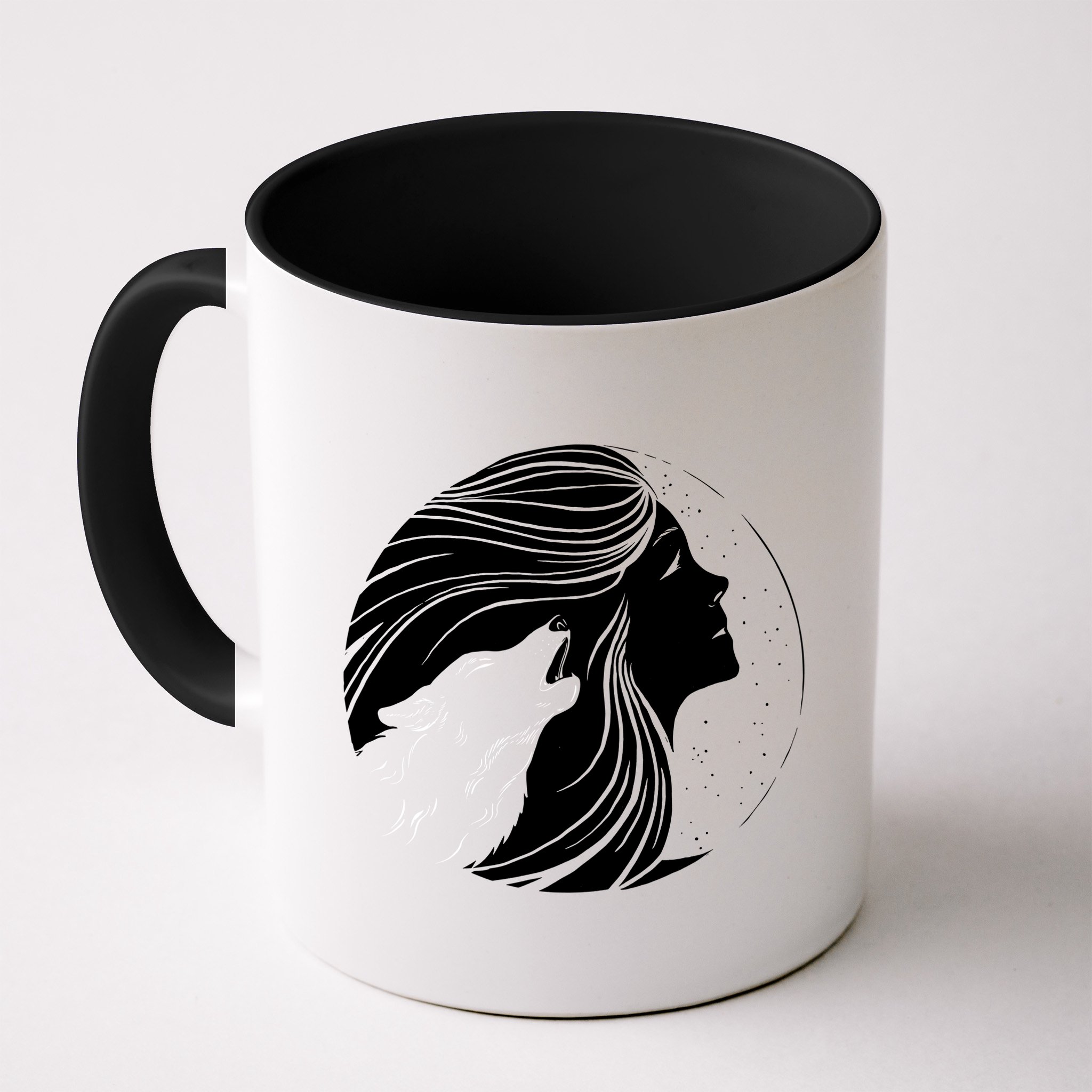 Moon Wolf Illustration Mug