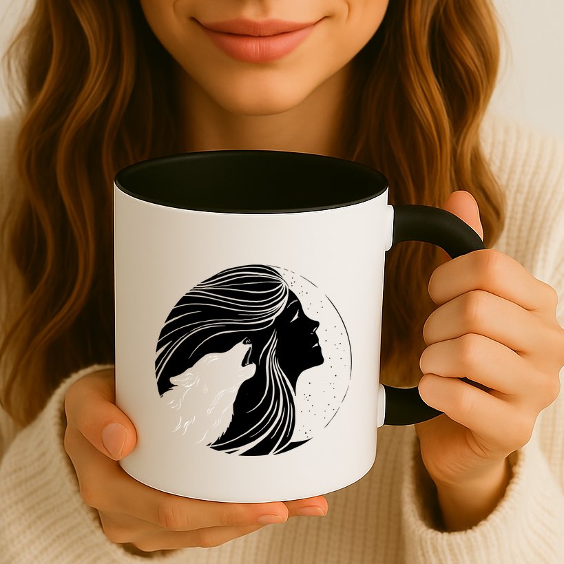 Moon Wolf Illustration Mug