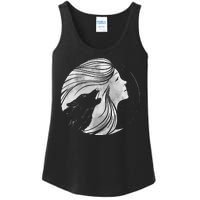 Moon Wolf Illustration Ladies Essential Tank